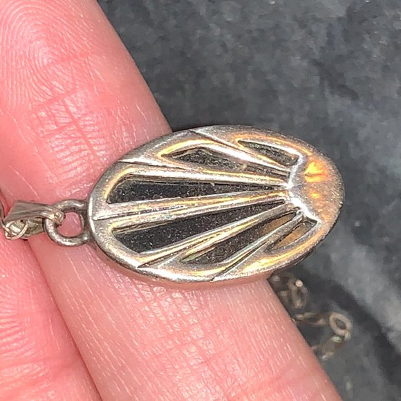 19" Vintage Cable chain with Onyx Starburst Pendant - Picture 10 of 16